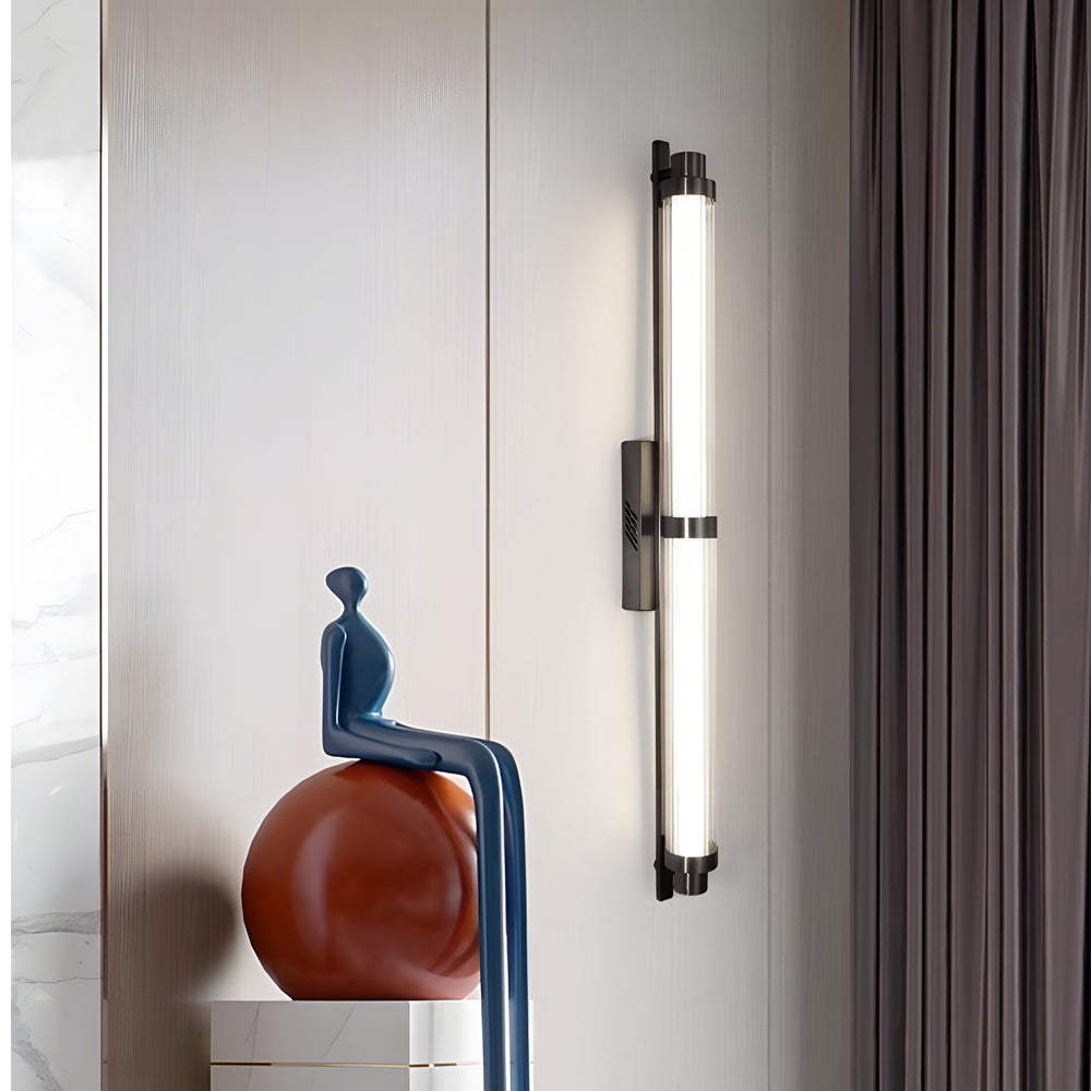 Modern Long Acrylic Tube LED Metallic Indoor Sconce Wall Lamp, 27.55''/35.43
