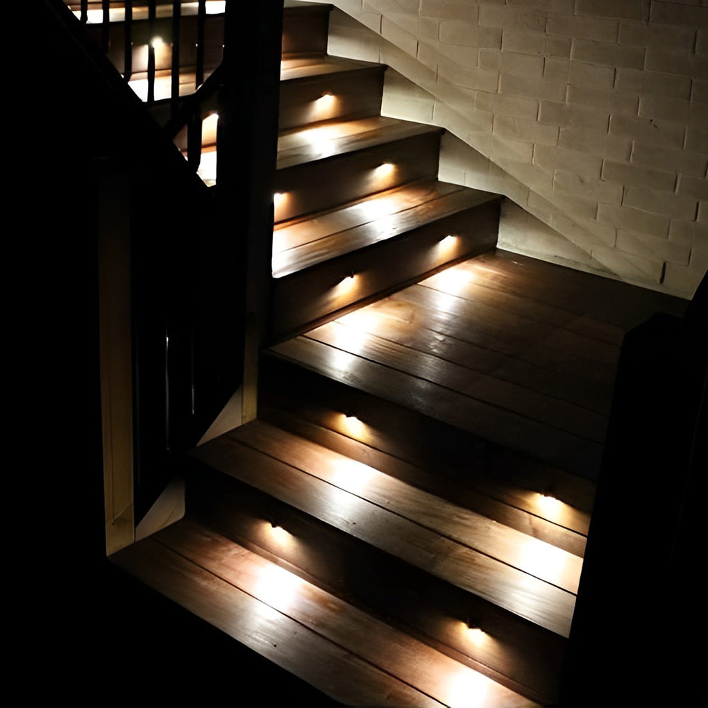 Round Waterproof LED Low Voltage 12-36V Black Modern Step Lights Sconces - Dazuma