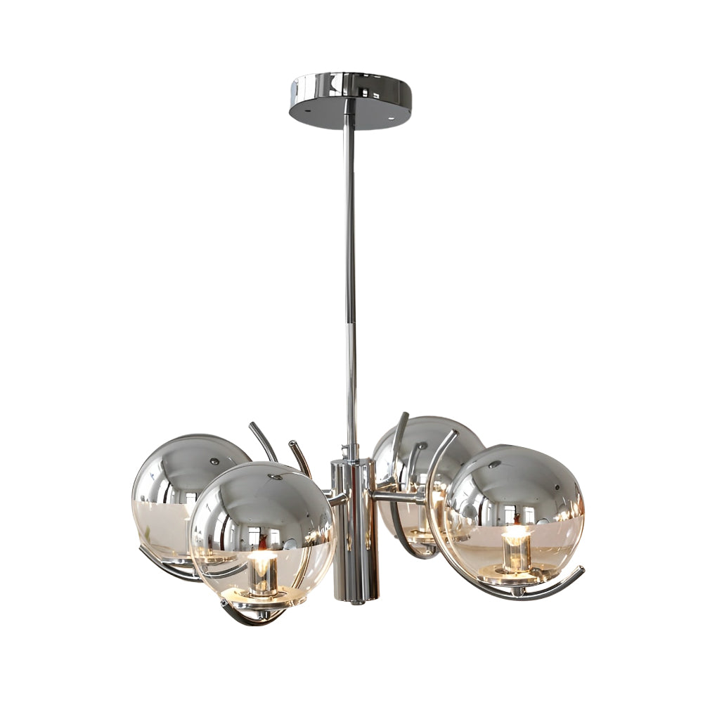 4/5 Lights Glass Globe Ball Electroplating Iron Nordic Chandelier Light