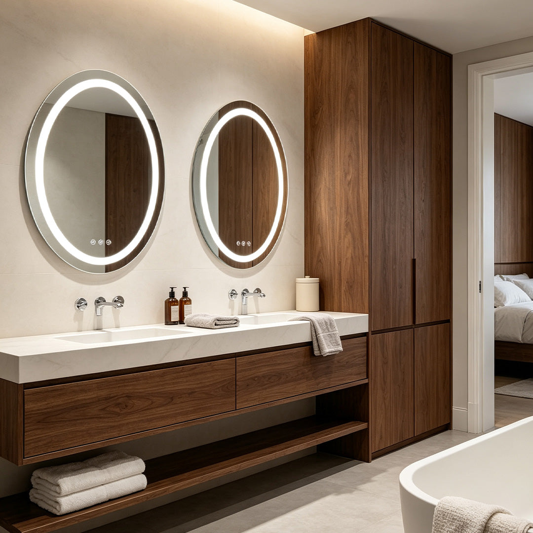 Bathroom Lighted Vanity Mirrors LED Oval Multifunctional Light