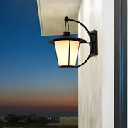 1-Light 13 In. Vintage White Opal Frosted Glass Black Outdoor Wall Light