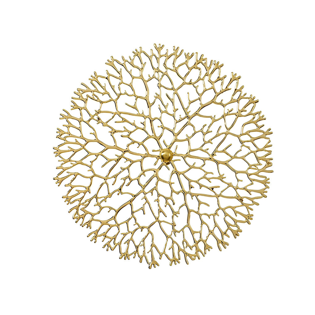 Retro 3D Carps Corals Lotus Leaves Electroplated Zinc Alloy Wall Decor