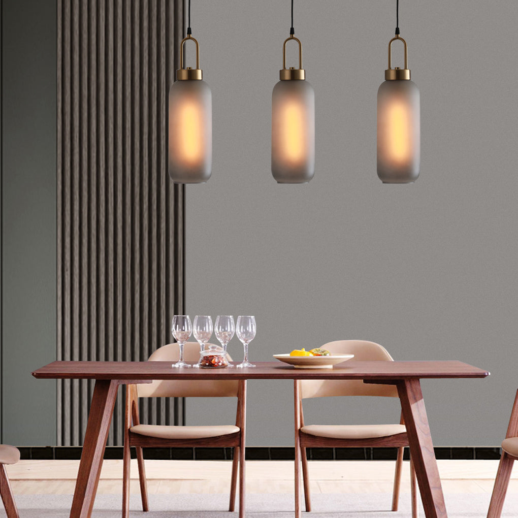 Semi Globe Glass Electroplated Metal LED Industrial Style Pendant Lighting