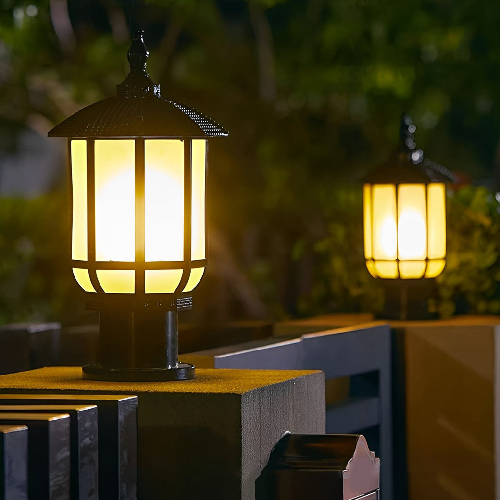 Waterproof IP55 LED 12W 3 Step Dimming Retro Outdoor Fence Post Lights - Dazuma