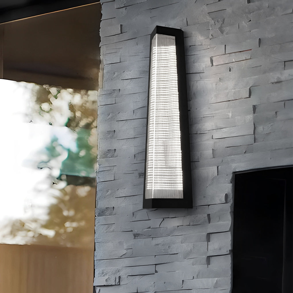 Striped Acrylic Waterproof LED Black Modern Outdoor Wall Lights Fixture