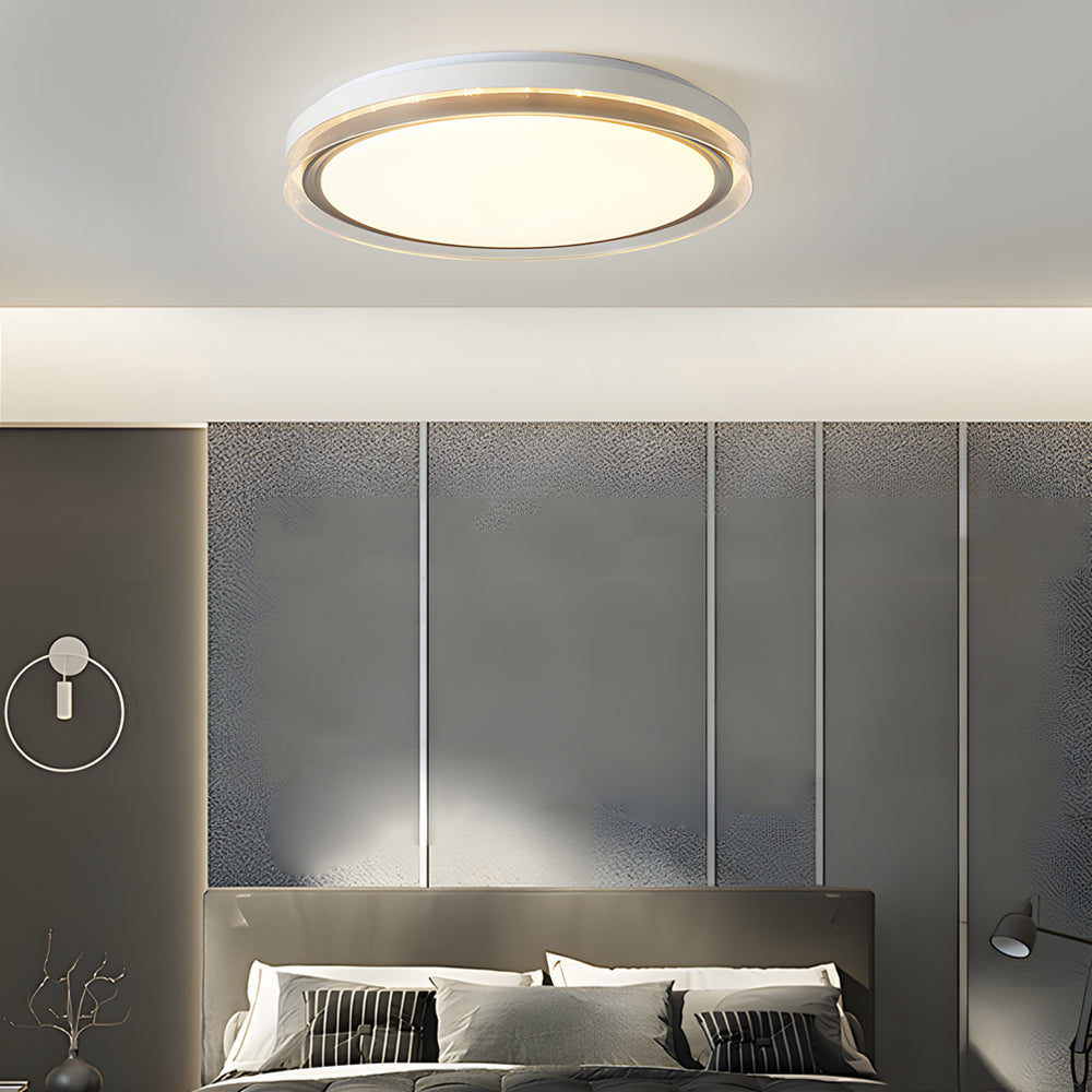 Round Acrylic Creative 3 Step Dimming LED White Modern Ceiling Light Fixture - Dazuma