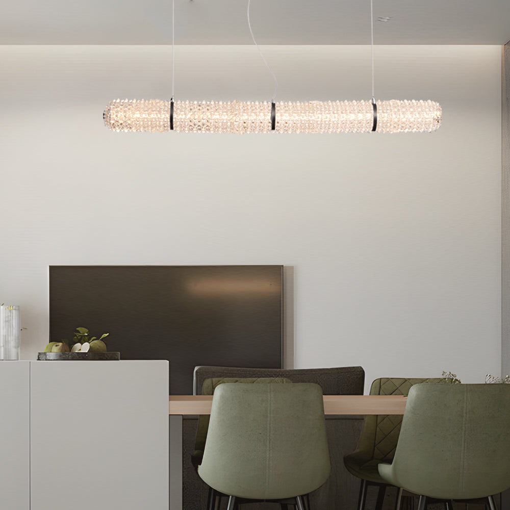 LED Crystal Linear Suspension Lamp Long Island Lighting