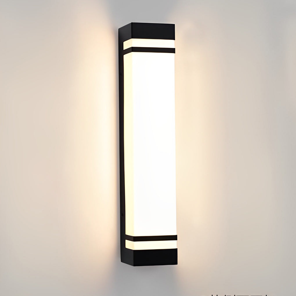 Rectangle Modern Waterproof LED Black Outdoor Wall Lighting