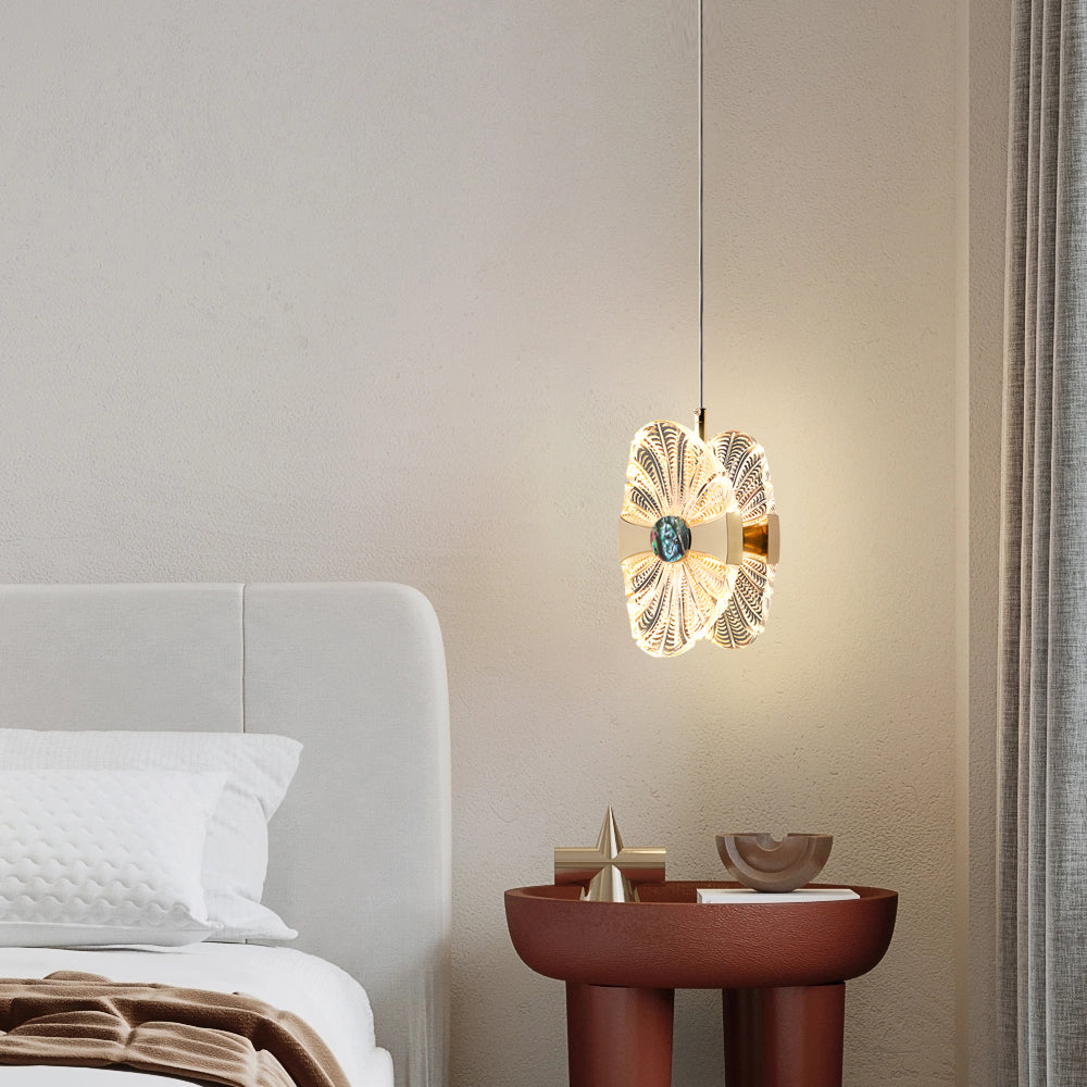 Acrylic Round Lotus Leaf 3 Step Dimming Luxury Modern Pendant Lights