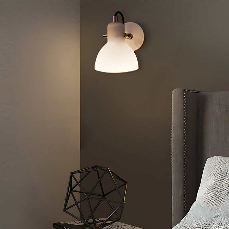 Creative 235° Rotatable White Glass Shade Minimalist Nordic Wall Lamp