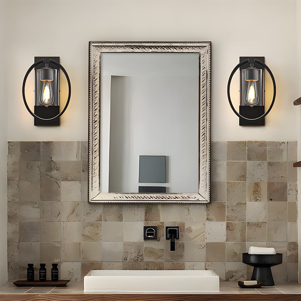 Black Industrial Tungsten Bulb Bathroom Sconces Lighting Wall Lights