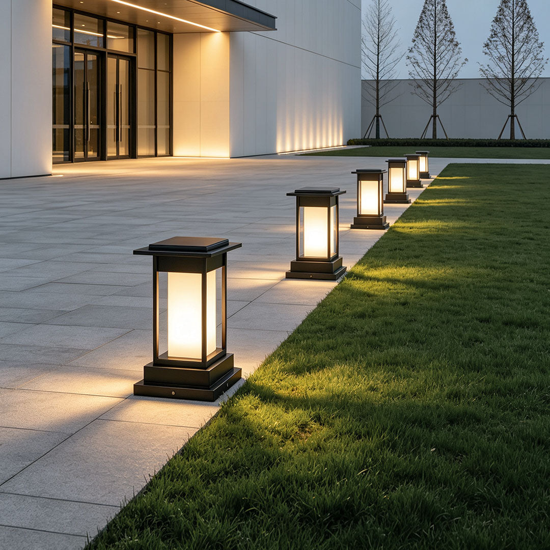 Black Bollard Light Outdoor Waterproof Garden Landscape Light