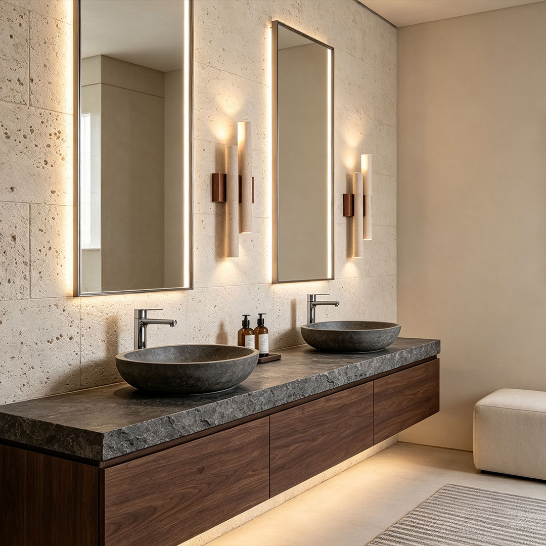 Stone Wall Lighting Travertine Linear Ambient Lighting