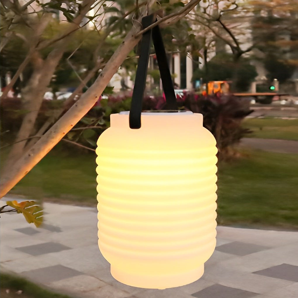 Portable Waterproof Cylinder LED White Solar Camping Lanterns Lights - Dazuma