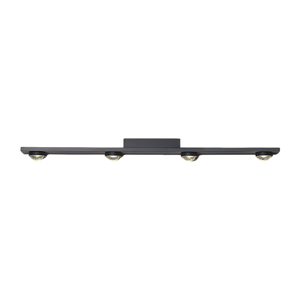 Modern Aluminum Black Long Bar Wall-Washing LED Ceiling Light - 3/4/5-Light