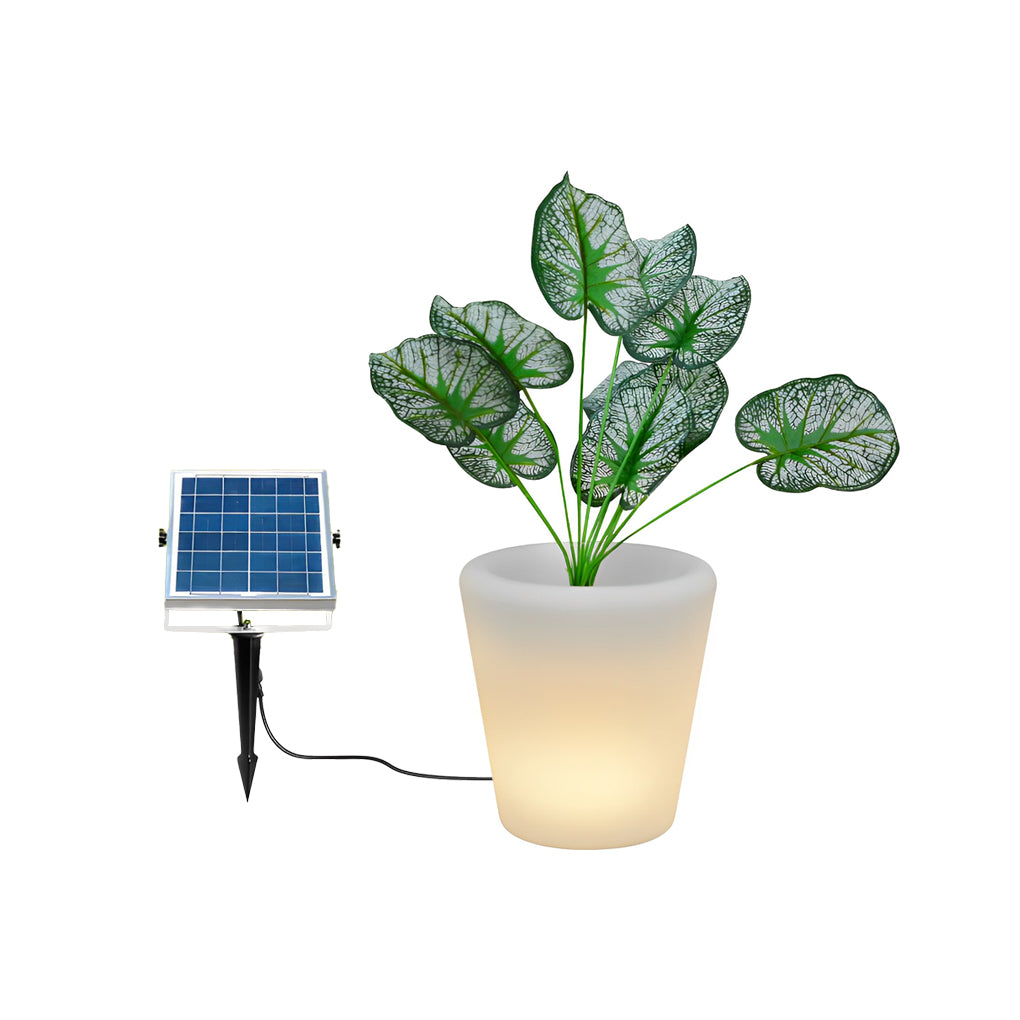 Luminous Flowerpot Colorful Light Rechargeable Solar Outdoor Lights with Remote