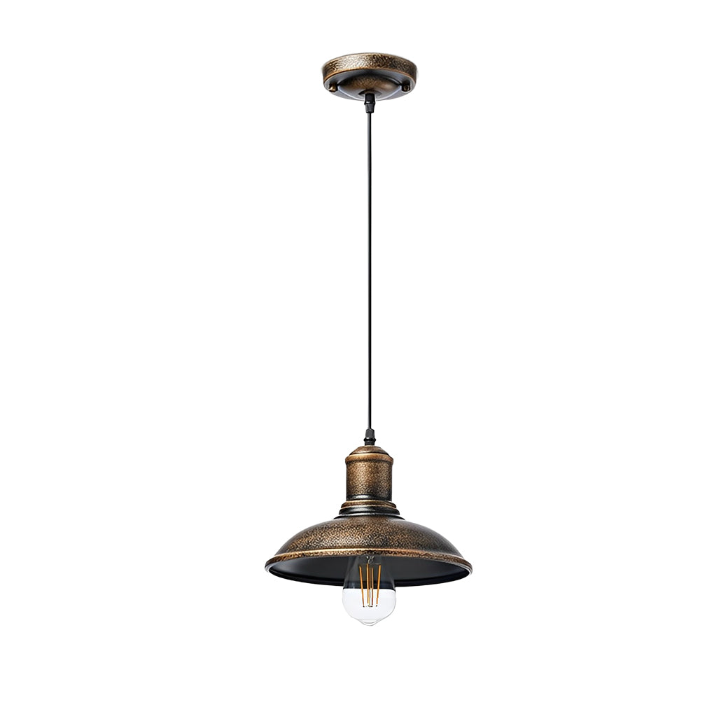 Round Iron Waterproof LED Retro Industrial Style Outdoor Chandelier