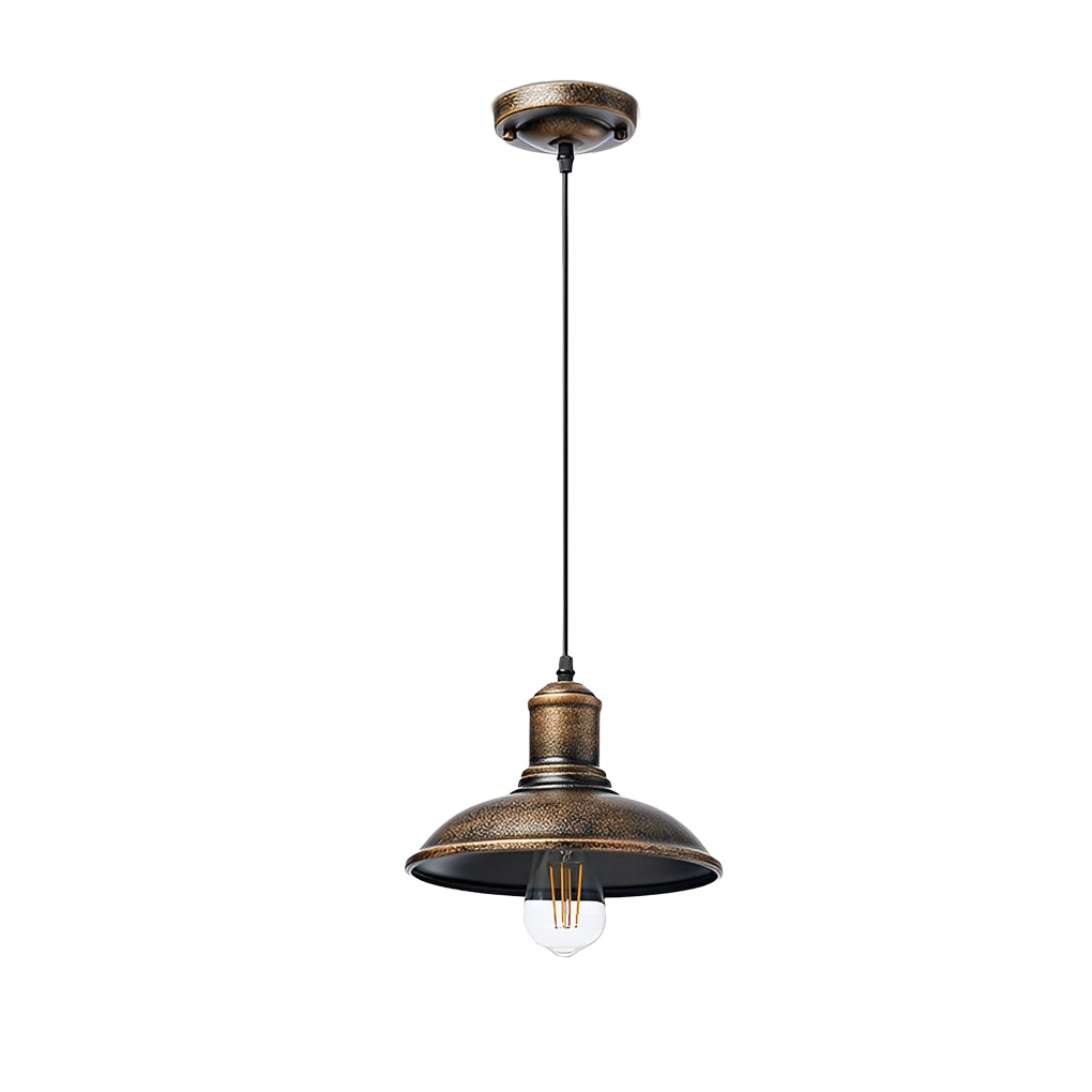 Round Iron Waterproof LED Retro Industrial Style Outdoor Pendant Lights