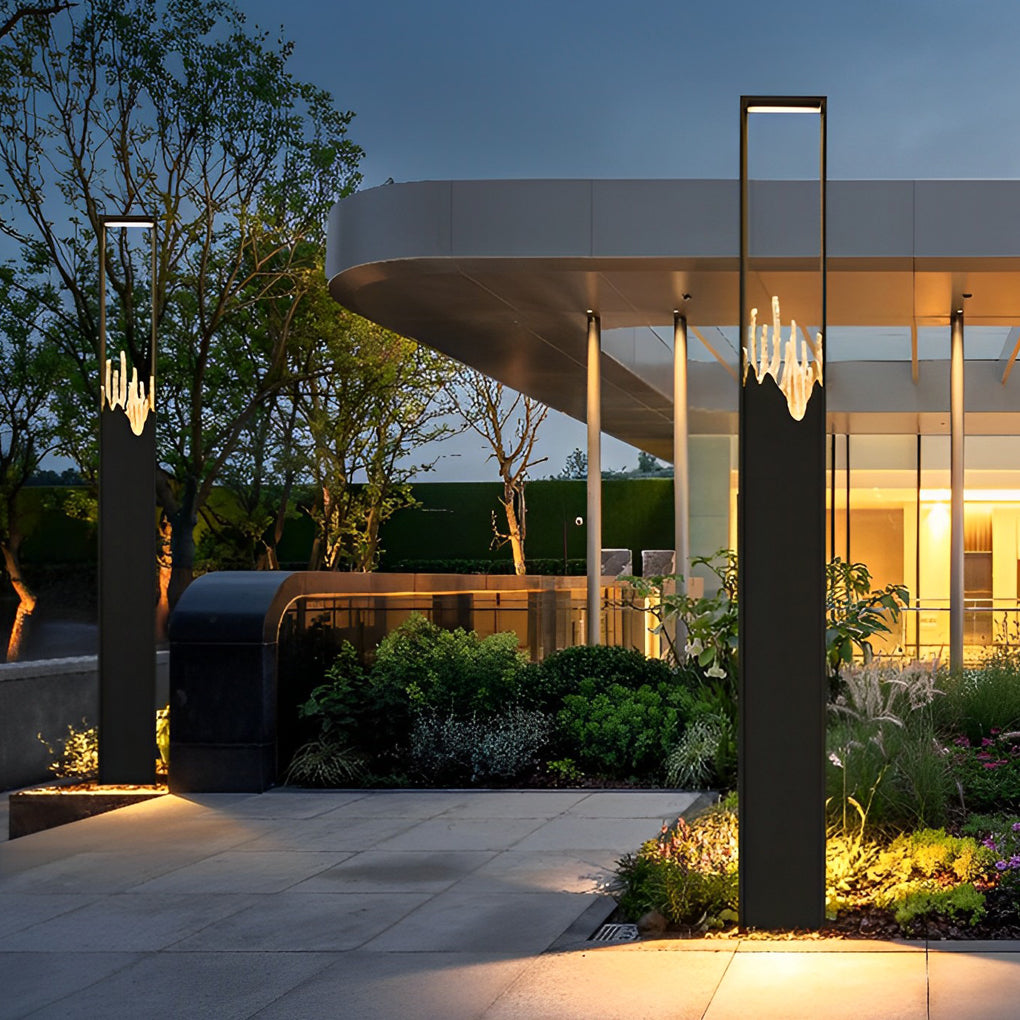 Modern Rectangular Artistic Glass LED Pathway Lights