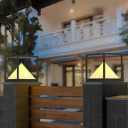 Square Mountain LED Waterproof IP65 Black Modern Solar Pillar Lights - Dazuma