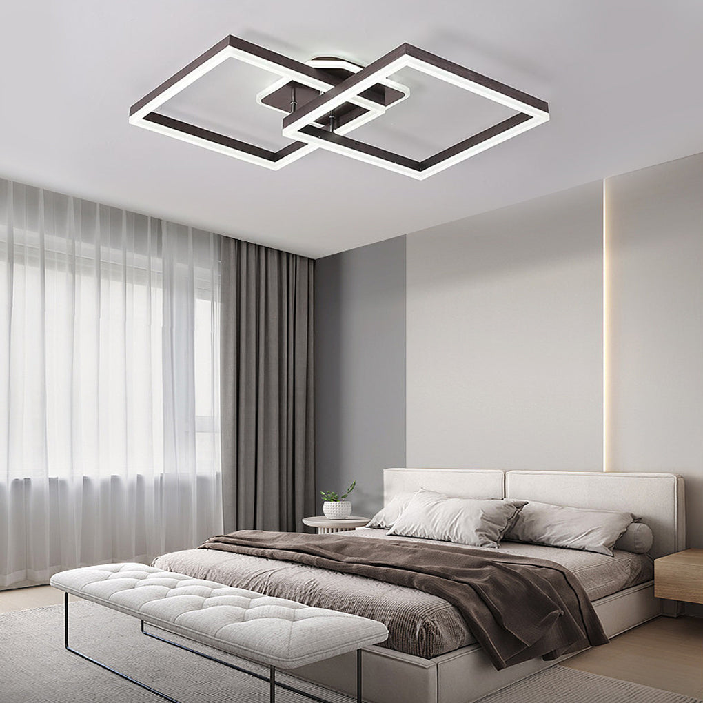 Overlapping Square Design Dimmable LED Artistic Flush Mount Ceiling Lights