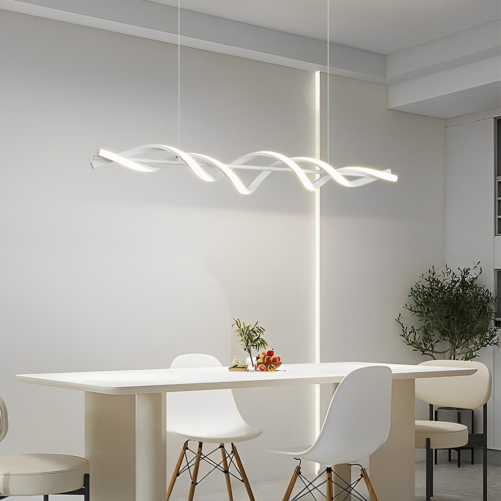 Modern Spiral-shaped White Dimmable LED Chandeliers
