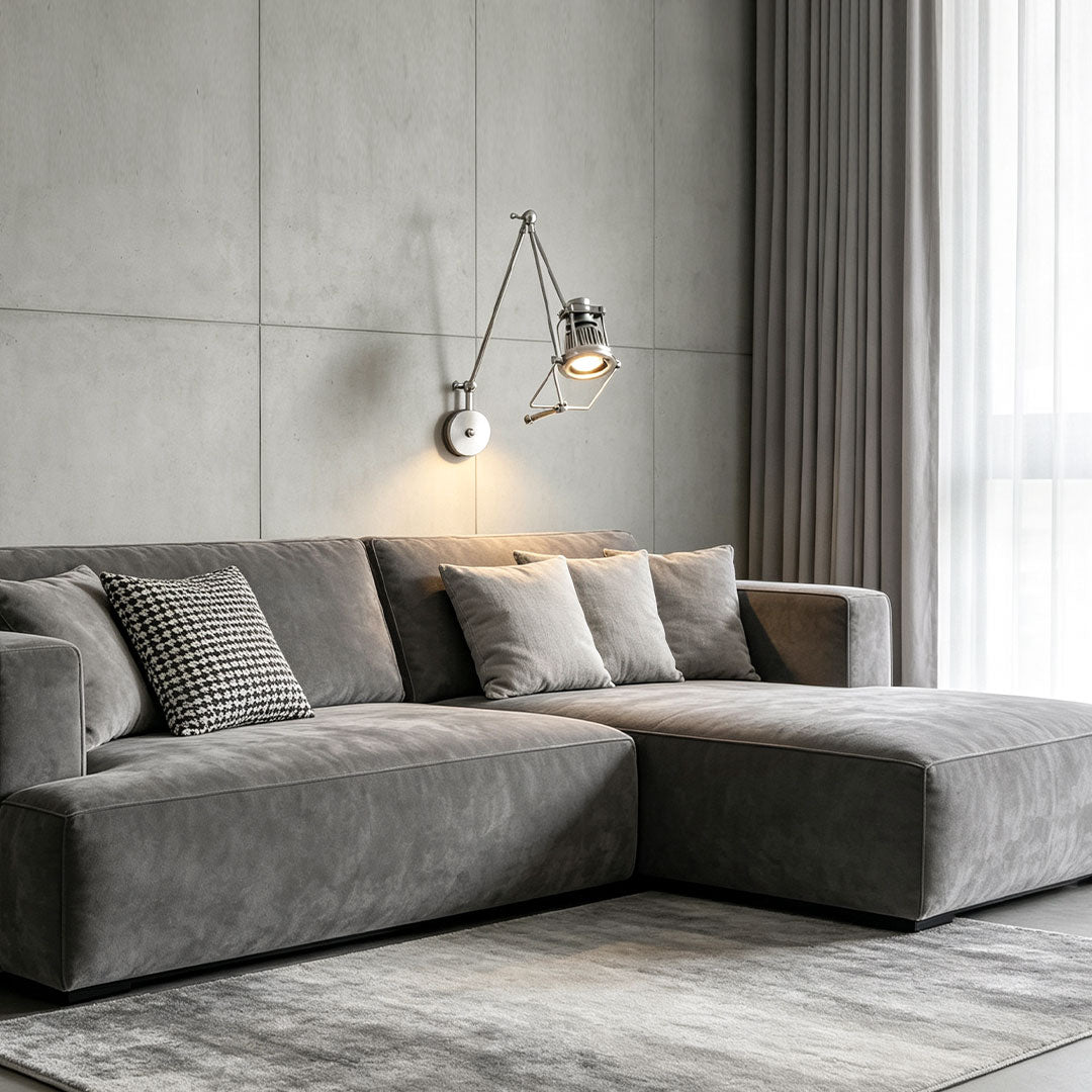 Nickel Swing Arm Sconce Industrial Adjustable LED Light