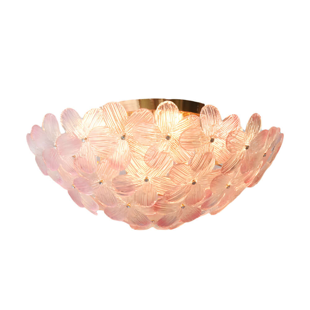 Glass Semi Flush Mount Ceiling Light French Petal Light