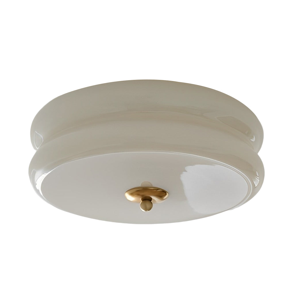 Round Glass Drum Three Step Dimming LED Nordic Ceiling Light Fixture