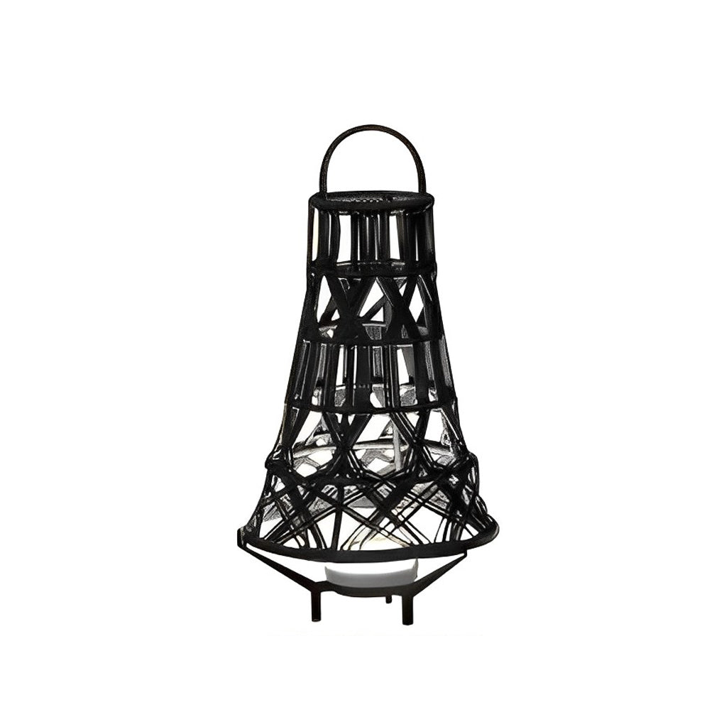 Black Rope Solar Tribal Floor Lamp Rechargeable Waterproof Portable Standing Lamp