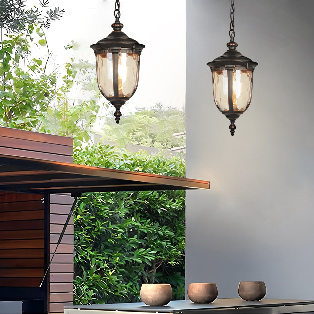 Waterproof Glass Unique Black European Style Outdoor Chandelier Lights - Dazuma