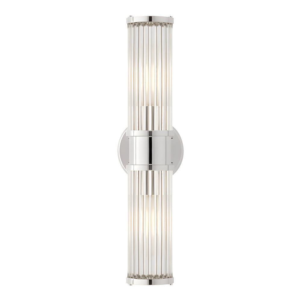 1/2-light Modern Chrome/Gold Wall Sconce with Cylinder Clear Glass Shade