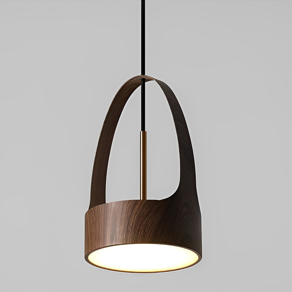 Wood Texture Acrylic LED Creative Nordic Small Chandelier Pendant Lamp