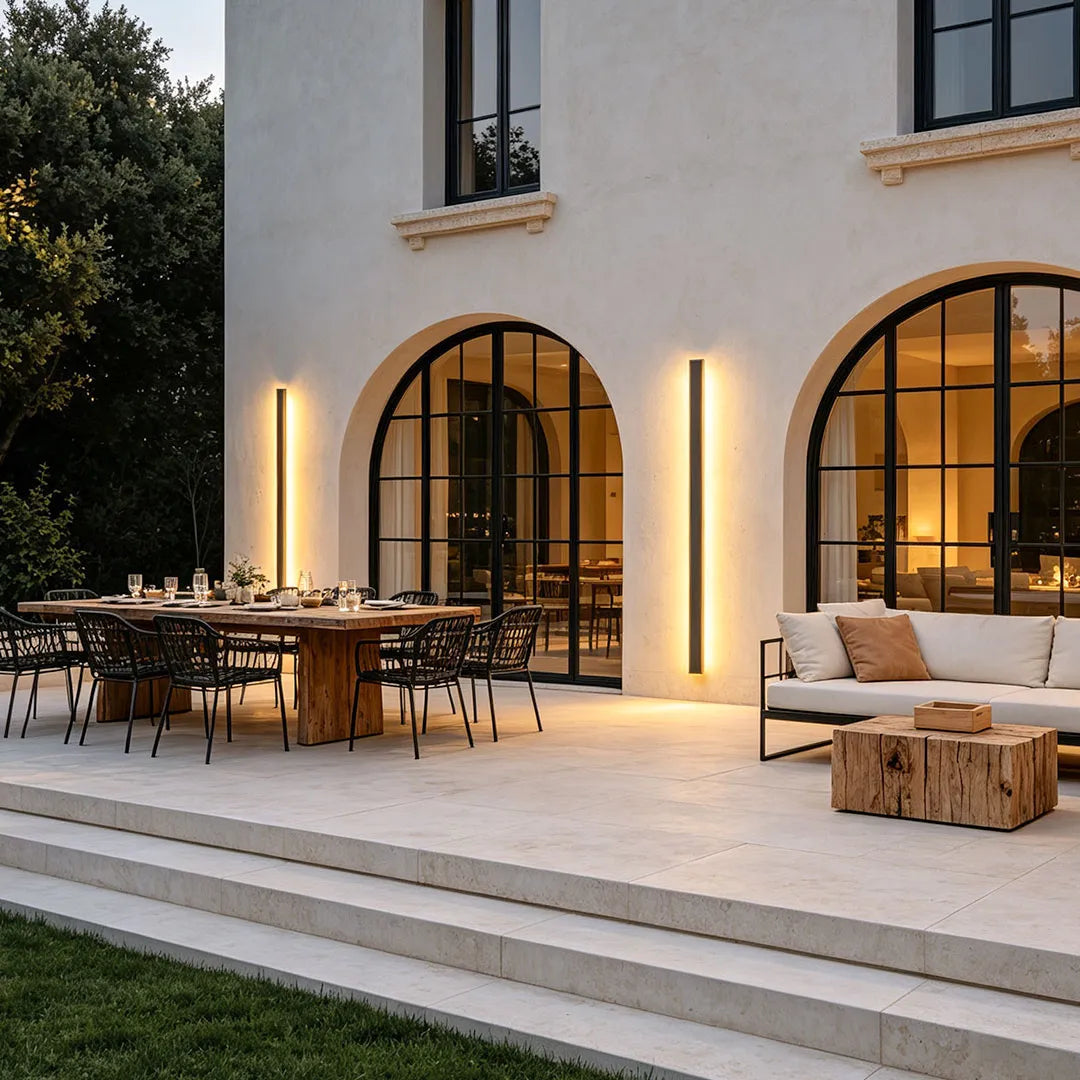 Outdoor Strip Wall Light Black Linear LED Integrated Light
