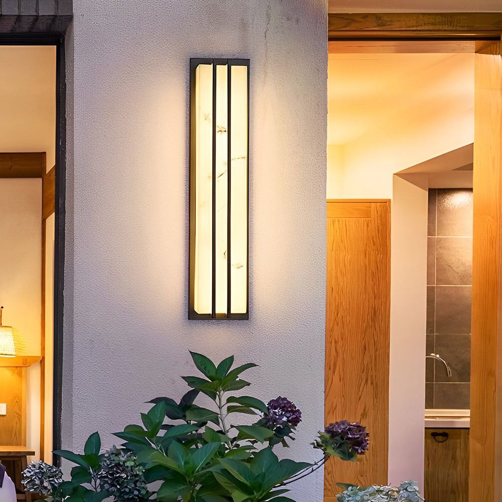 Minimalist Resin Waterproof LED Black Modern Outdoor Wall Light Fixture - Dazuma