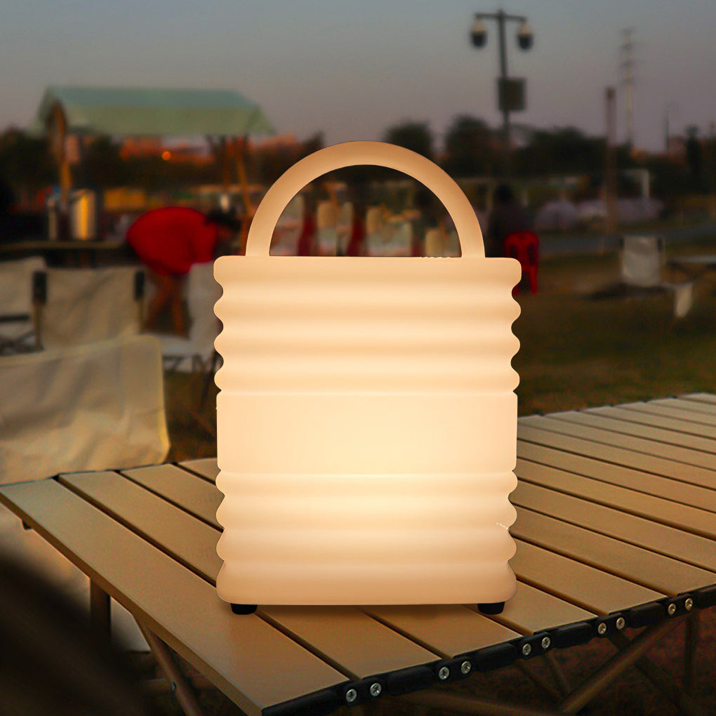 Square Waterproof LED White Modern Portable Outdoor Lanterns with Remote - Dazuma