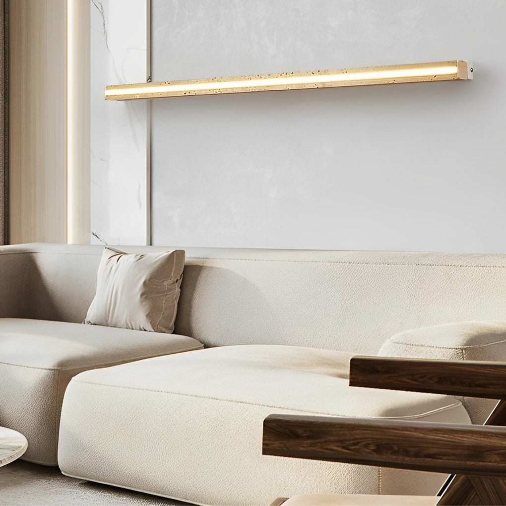 Strip Yellow Travertine LED Dimmable Wabi-Sabi Japanese-Style Wall Lamp - Dazuma