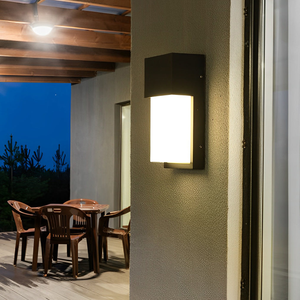 Rectangular Waterproof LED 10W Black Modern Outdoor Wall Light Fixture - Dazuma