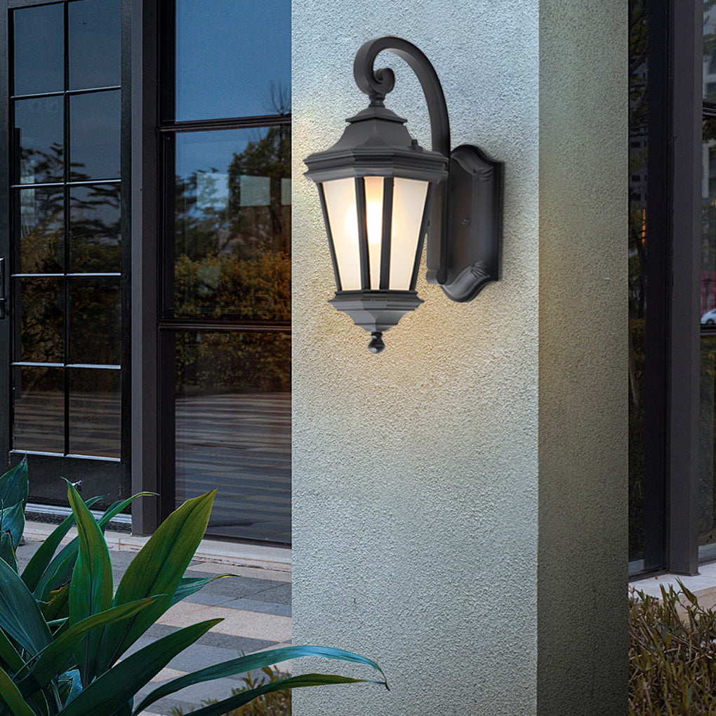 Minimalist Frosted Glass Waterproof European-Style Outdoor Wall Lamp
