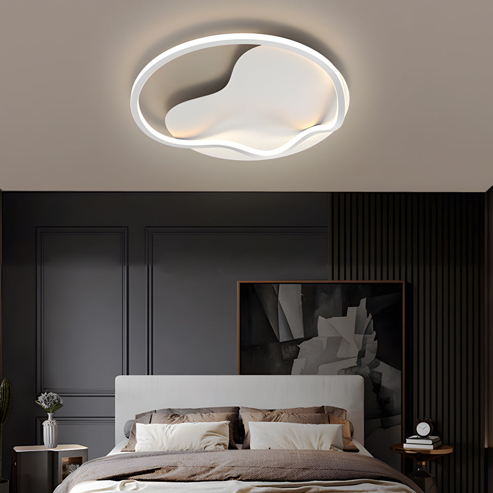 Round Minimalist 3 Step Dimming LED Dimmable White Modern Ceiling Lights - Dazuma
