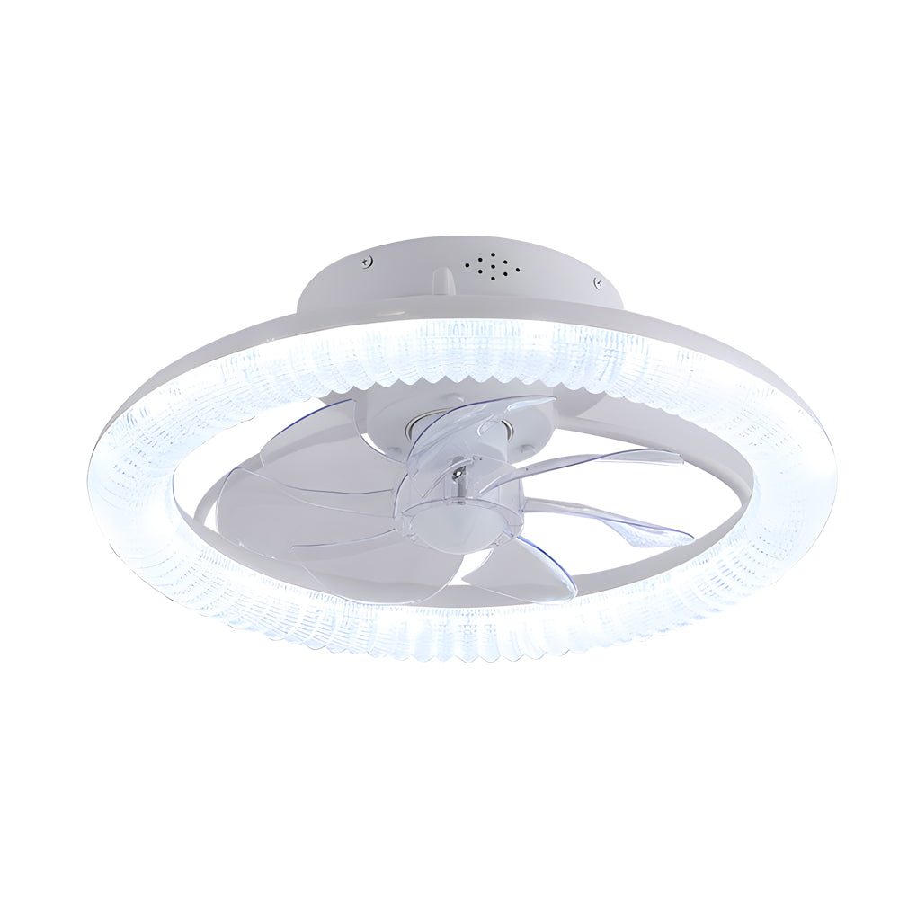 Round Dimmable with Remote Control RGB White Modern Ceiling Fan and Light