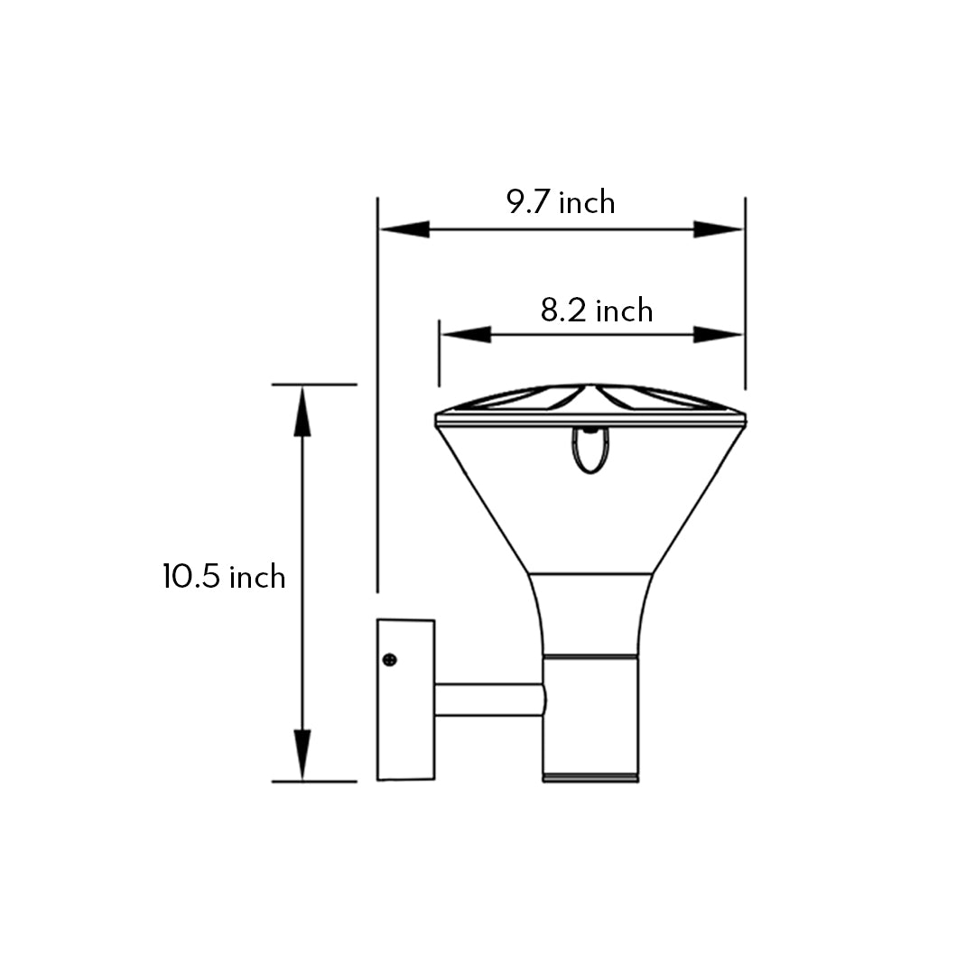 Industrial-style black cylindrical outdoor light fixture with robust weather-resistant construction