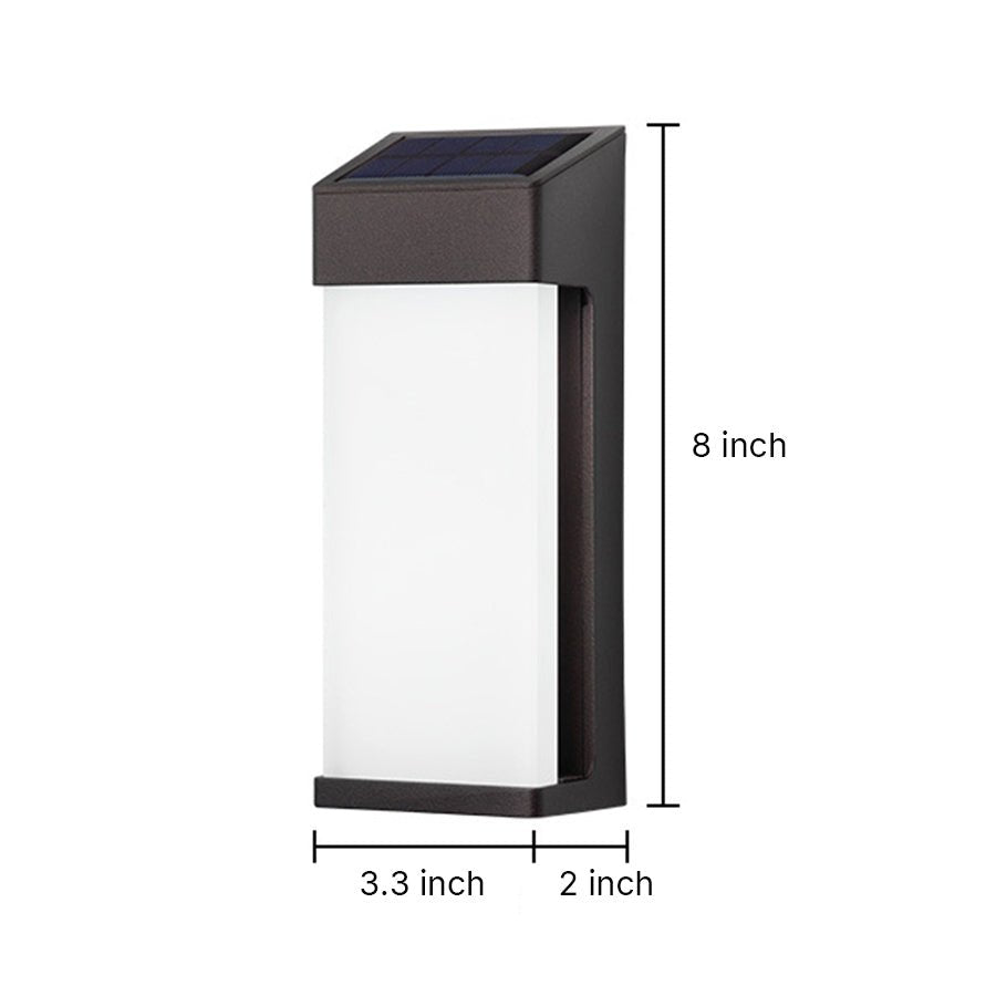 2PCS Contemporary Solar LED Wall Light with High Hardness Glass for Outdoor Gardens