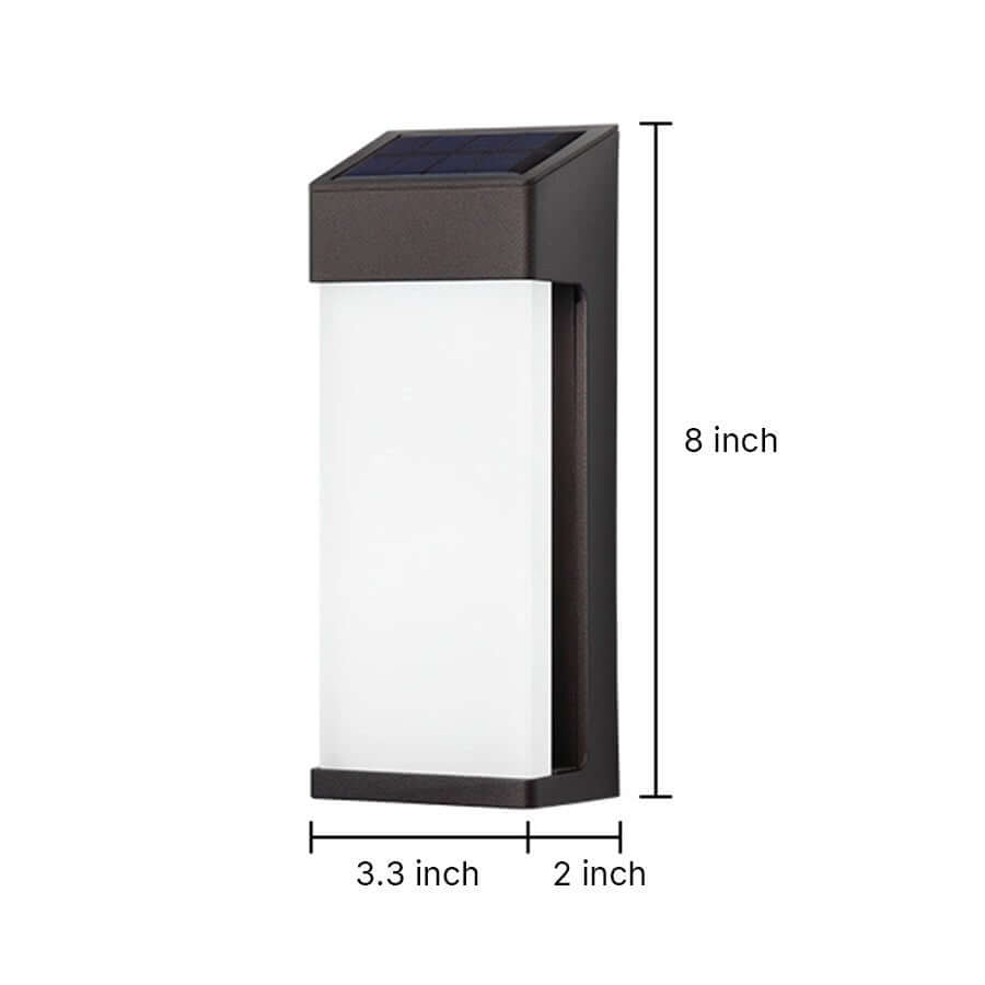 2PCS Contemporary Solar LED Wall Light with High Hardness Glass for Outdoor Gardens