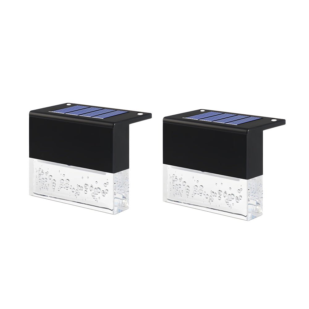 2PCS Solar Sunset Fence Lights RGB LED Outdoor Acrylic Bubbles Step Deck Light