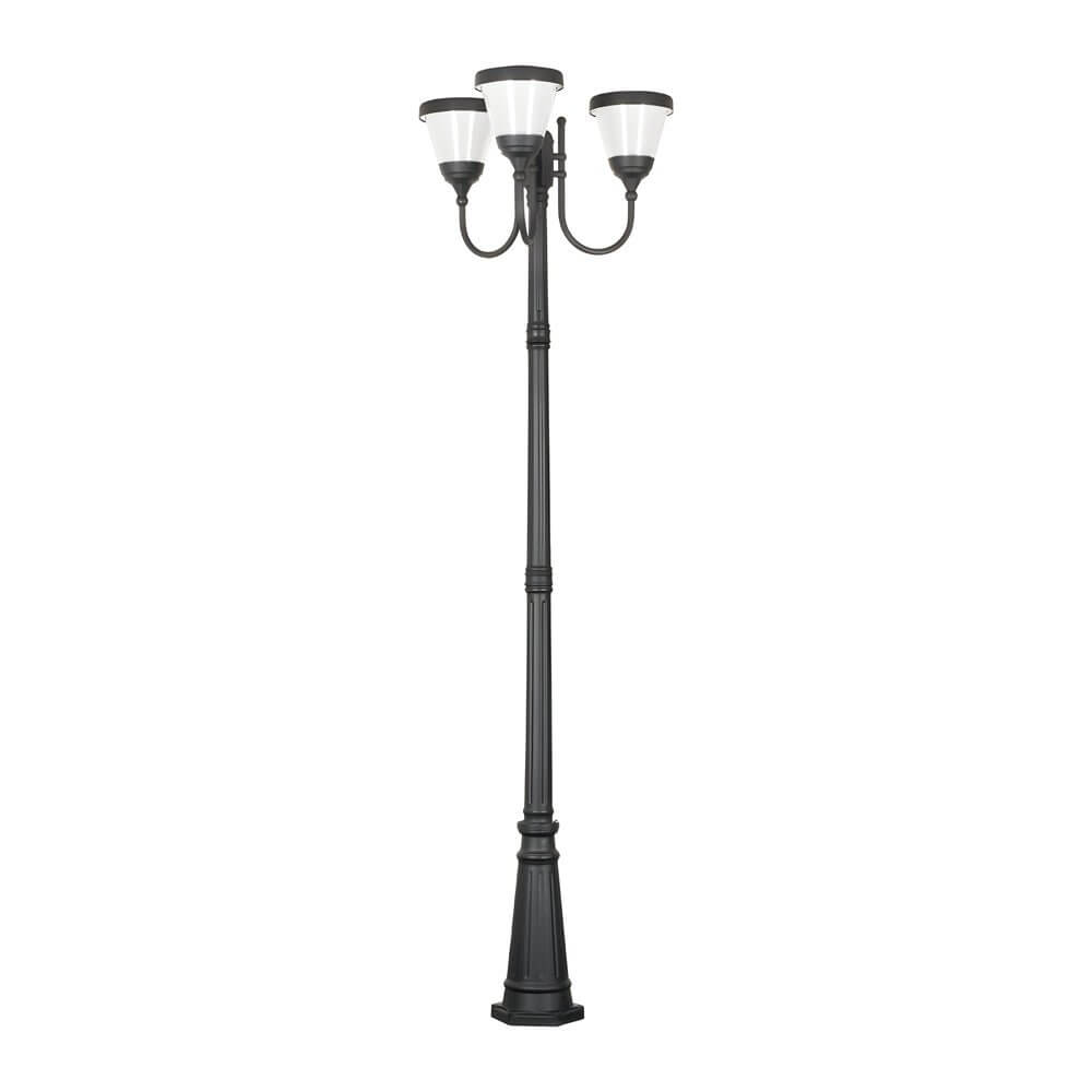 3 - Light Black Finish Traditional Outdoor Street Lights with Post Top