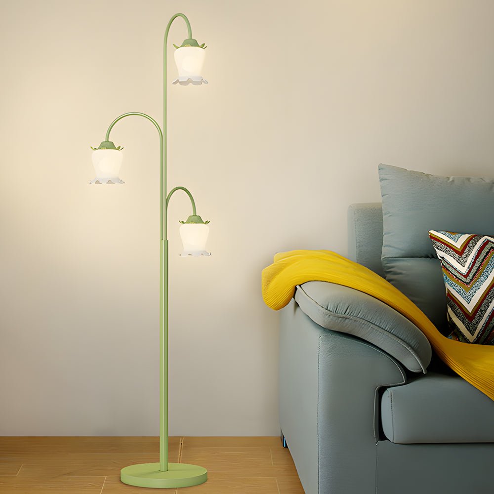 3 - light Green Flower Dimmable Arc Hanging Tuilp Floor Lamp