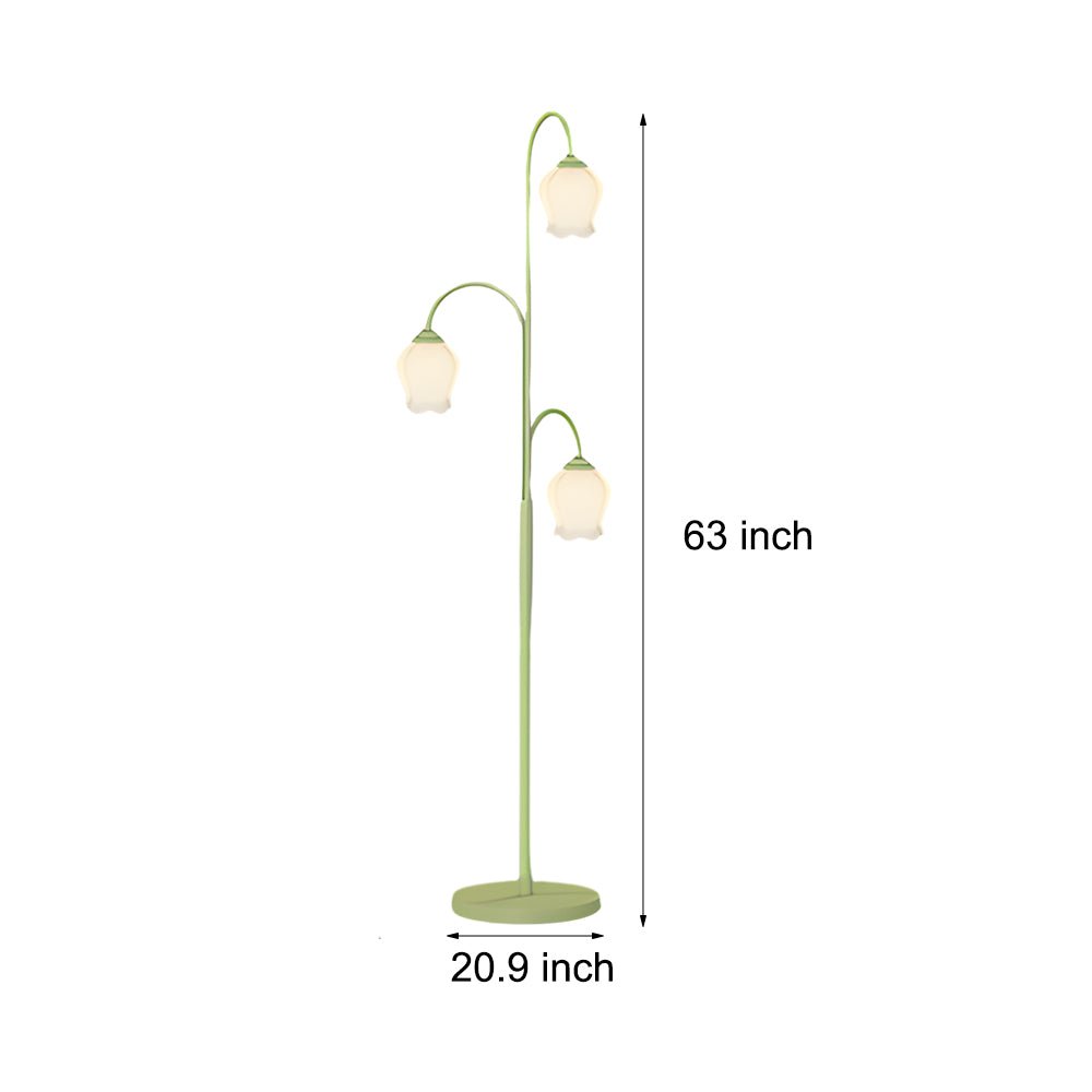 3 - light Green Flower Dimmable Arc Hanging Tuilp Floor Lamp