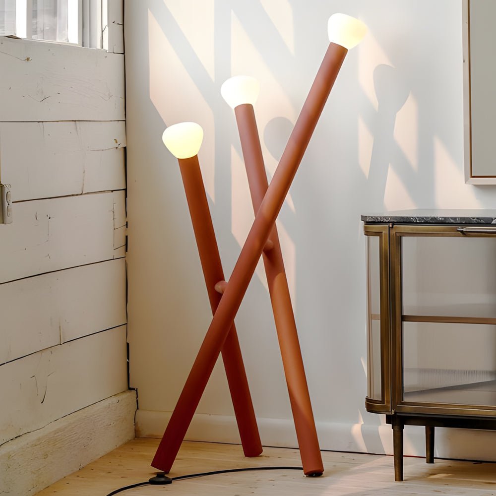 3 - light Minimalist Modern Stick Floor Lamp