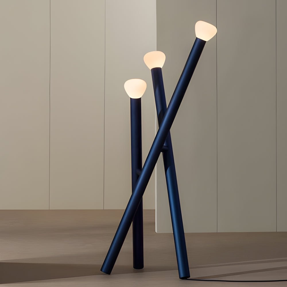 3 - light Minimalist Modern Stick Floor Lamp